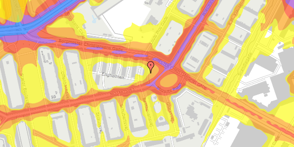 Trafikstøjkort på Mozarts Plads 2, st. 2, 2450 København SV