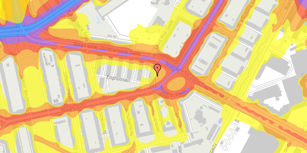 Trafikstøjkort på Mozarts Plads 2, 1. 13, 2450 København SV