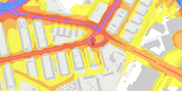 Trafikstøjkort på Mozarts Plads 3, st. 1, 2450 København SV