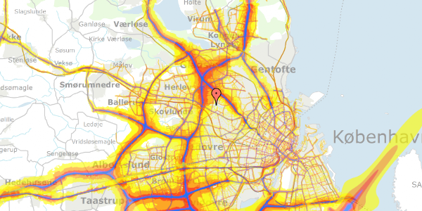 Trafikstøjkort på Muldager 30, st. th, 2700 Brønshøj