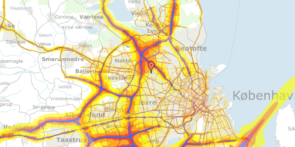 Trafikstøjkort på Muldager 32, st. th, 2700 Brønshøj