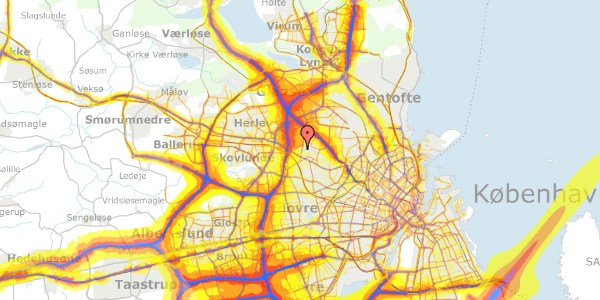 Trafikstøjkort på Muldager 34, st. th, 2700 Brønshøj