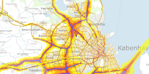 Trafikstøjkort på Muldager 48B, st. th, 2700 Brønshøj