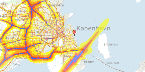 Trafikstøjkort på Muslingestien 2, 2300 København S