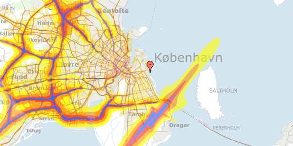 Trafikstøjkort på Muslingestien 12, 2300 København S