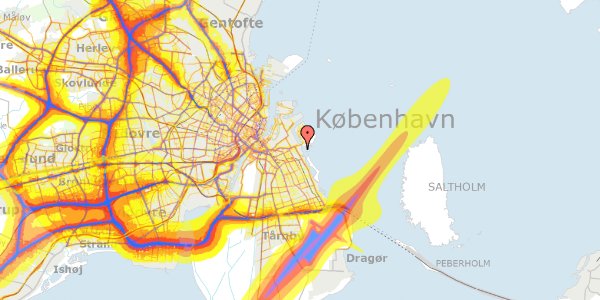 Trafikstøjkort på Muslingestien 21, 2300 København S