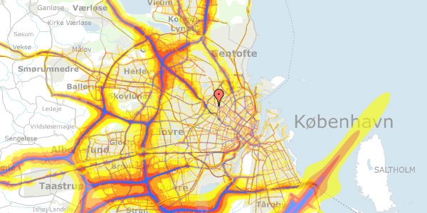 Trafikstøjkort på Musvågevej 9, 4. tv, 2400 København NV