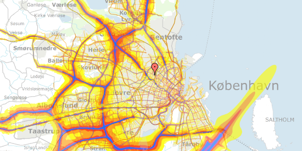 Trafikstøjkort på Musvågevej 24, 1. 106, 2400 København NV