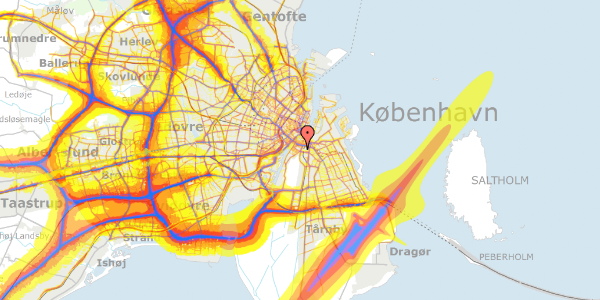 Trafikstøjkort på Myggenæsgade 3, 1. 3, 2300 København S