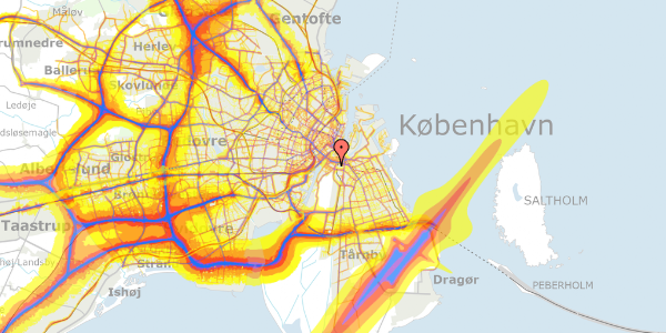 Trafikstøjkort på Myggenæsgade 7, 1. 1, 2300 København S