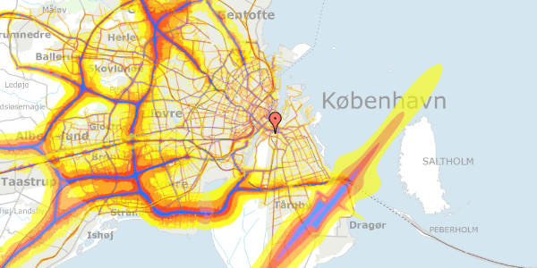 Trafikstøjkort på Myggenæsgade 7, 2. 1, 2300 København S