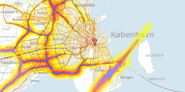 Trafikstøjkort på Myggenæsgade 9, 2. 3, 2300 København S