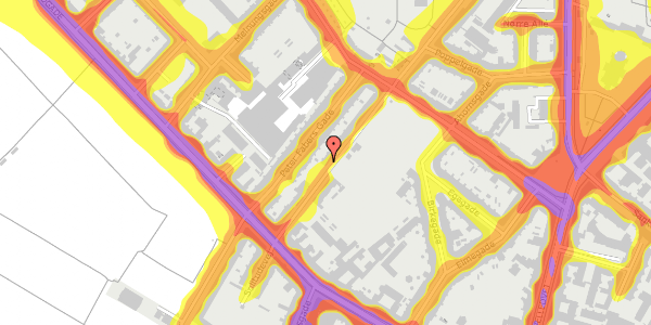 Trafikstøjkort på Møllegade 13, 4. th, 2200 København N