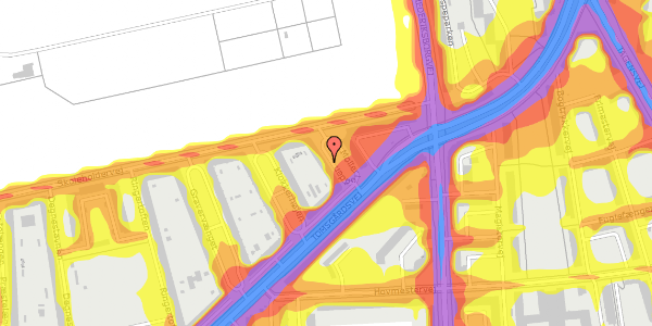 Trafikstøjkort på Møllerlodden 11, 1. th, 2400 København NV