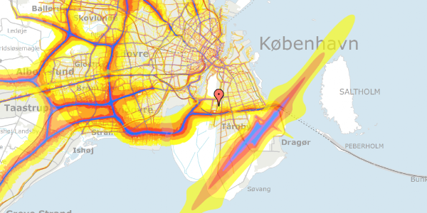 Trafikstøjkort på C.F. Møllers Allé 6, 1. tv, 2300 København S