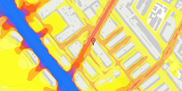 Trafikstøjkort på Mågevej 26, 1. tv, 2400 København NV