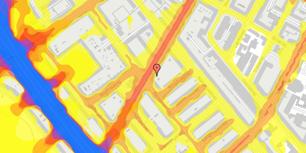 Trafikstøjkort på Mågevej 32, 1. tv, 2400 København NV