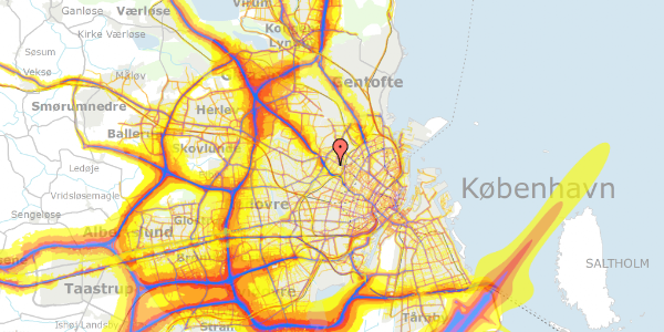 Trafikstøjkort på Nattergalevej 69, 1. mf, 2400 København NV