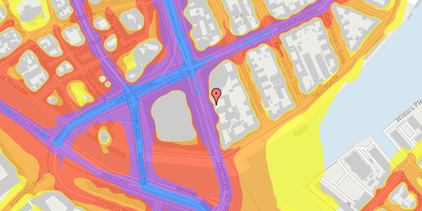 Trafikstøjkort på Niels Juels Gade 7, kl. 1, 1059 København K