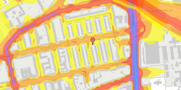 Trafikstøjkort på Niels W. Gades Gade 30, 2100 København Ø