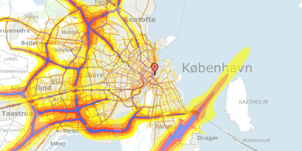 Trafikstøjkort på Nikolaj Plads 9, 5. , 1067 København K