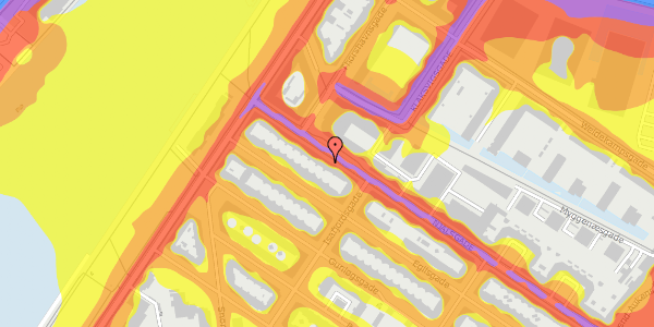 Trafikstøjkort på Njalsgade 18, 1. th, 2300 København S