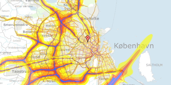 Trafikstøjkort på Nordbanegade 16, 1. , 2200 København N