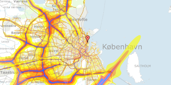 Trafikstøjkort på Nordborggade 4, 2. tv, 2100 København Ø