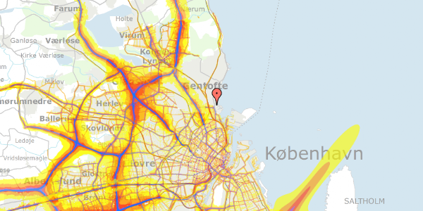 Trafikstøjkort på Nordkrog 11, 2900 Hellerup