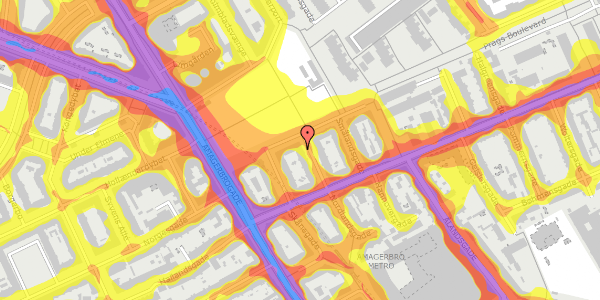 Trafikstøjkort på Nordlandsgade 2, st. th, 2300 København S