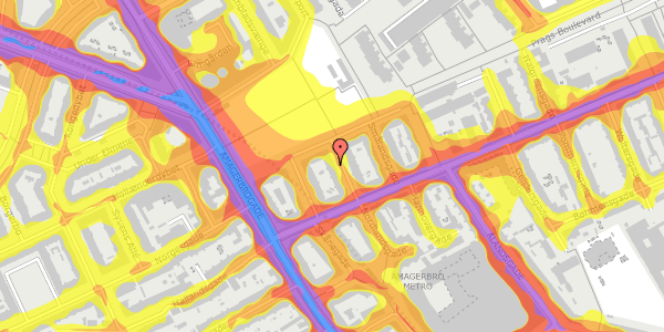 Trafikstøjkort på Nordlandsgade 4, 1. th, 2300 København S