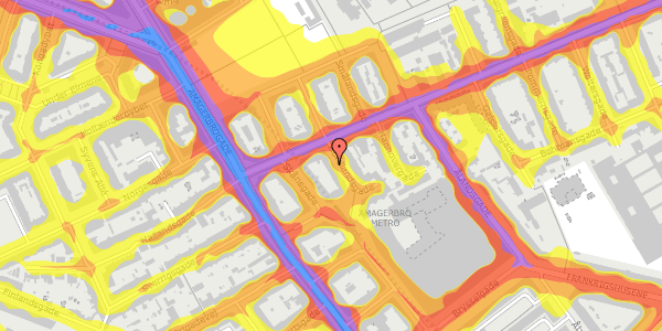 Trafikstøjkort på Nordlandsgade 12, 1. th, 2300 København S