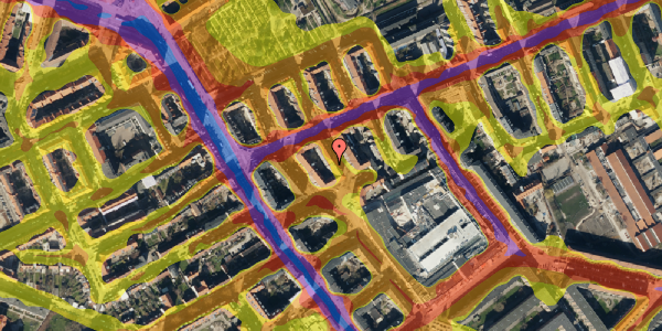 Trafikstøjkort på Nordlandsgade 14, 2. th, 2300 København S