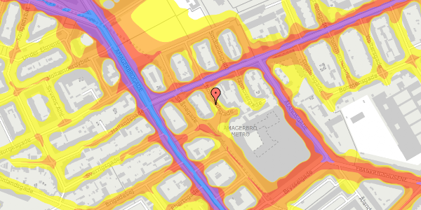 Trafikstøjkort på Nordlandsgade 14, 4. th, 2300 København S