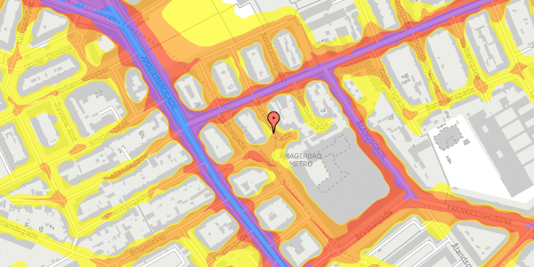 Trafikstøjkort på Nordlandsgade 16, st. th, 2300 København S