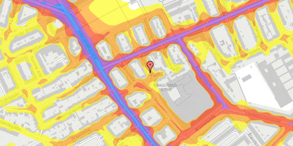 Trafikstøjkort på Nordlandsgade 16, 3. th, 2300 København S