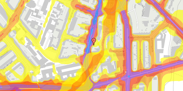 Trafikstøjkort på Nordre Fasanvej 214, 4. th, 2200 København N