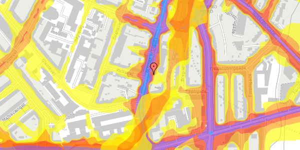 Trafikstøjkort på Nordre Fasanvej 216, kl. th, 2200 København N