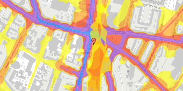 Trafikstøjkort på Nordre Fasanvej 250, 2. th, 2200 København N