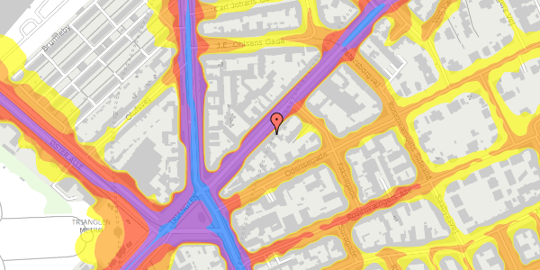 Trafikstøjkort på Nordre Frihavnsgade 14, st. 4, 2100 København Ø