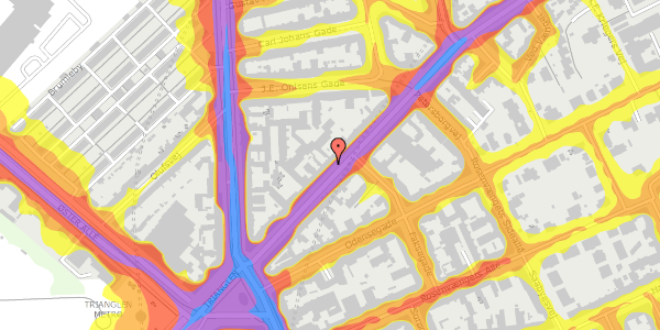 Trafikstøjkort på Nordre Frihavnsgade 15, st. th, 2100 København Ø