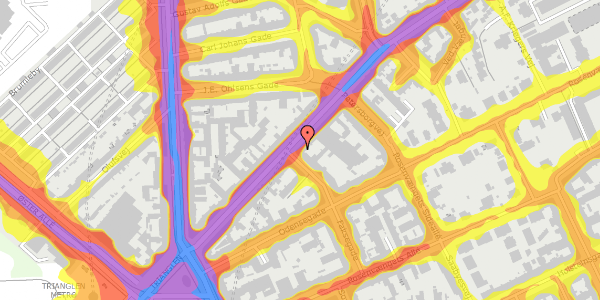 Trafikstøjkort på Nordre Frihavnsgade 20, st. 2, 2100 København Ø