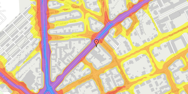 Trafikstøjkort på Nordre Frihavnsgade 26, st. 1, 2100 København Ø