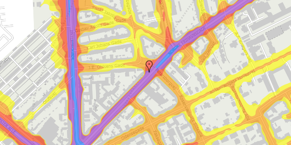 Trafikstøjkort på Nordre Frihavnsgade 27, st. 2, 2100 København Ø