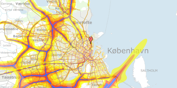 Trafikstøjkort på Nordre Frihavnsgade 32A, st. th, 2100 København Ø