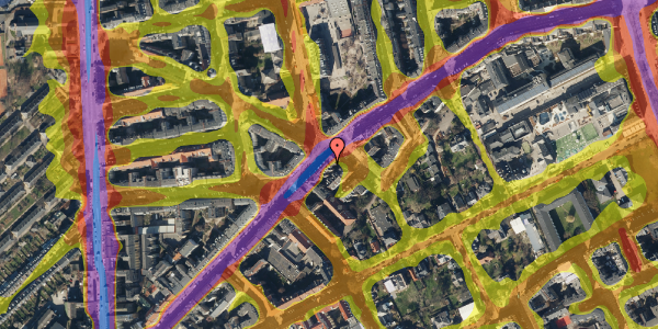 Trafikstøjkort på Nordre Frihavnsgade 34A, st. th, 2100 København Ø