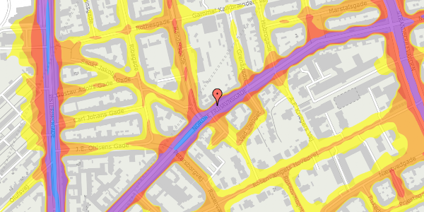 Trafikstøjkort på Nordre Frihavnsgade 43, 4. th, 2100 København Ø