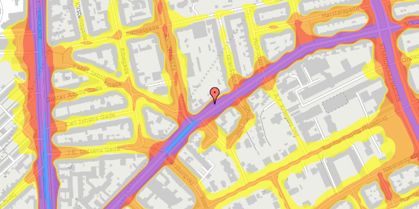 Trafikstøjkort på Nordre Frihavnsgade 45, st. th, 2100 København Ø