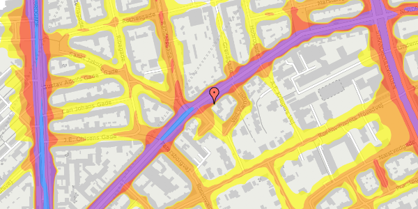 Trafikstøjkort på Nordre Frihavnsgade 50, 3. th, 2100 København Ø