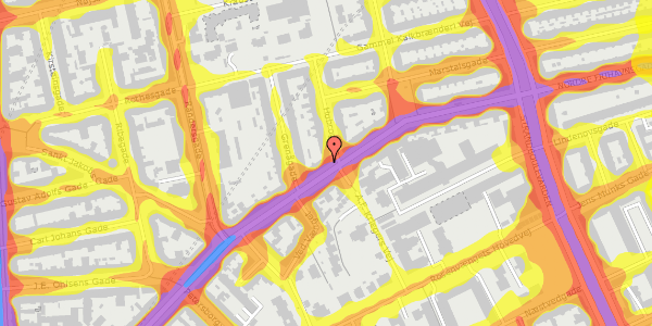 Trafikstøjkort på Nordre Frihavnsgade 57, 4. th, 2100 København Ø